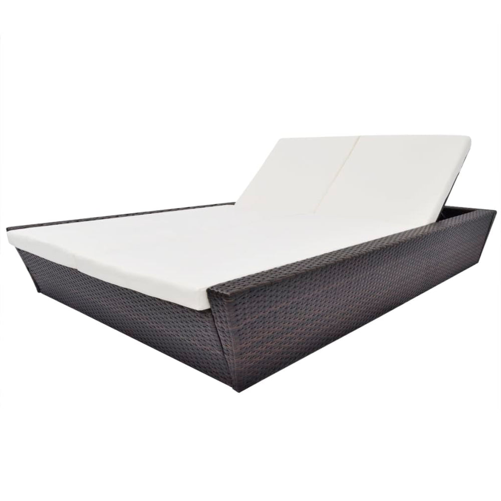Poly Rattan Outdoor Lounge Bett Braun
