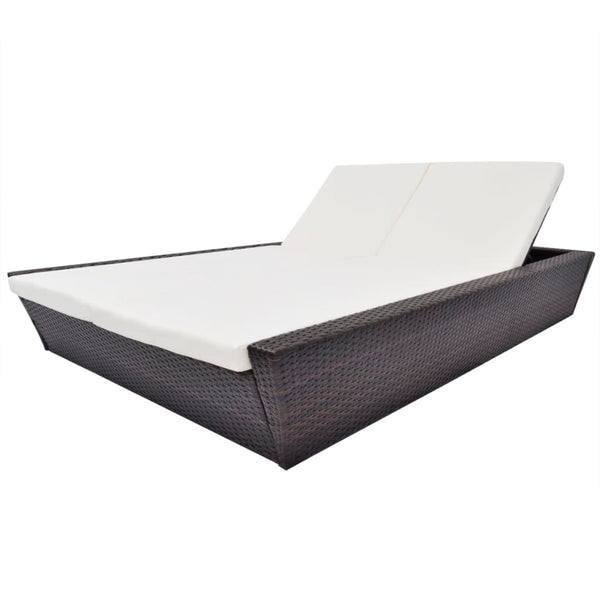 Poly Rattan Outdoor Lounge Bett Braun