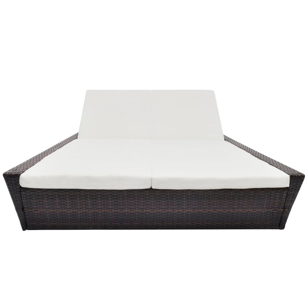 Poly Rattan Outdoor Lounge Bett Braun