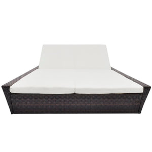 Poly Rattan Outdoor Lounge Bett Braun