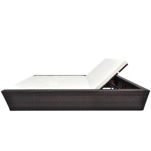 Poly Rattan Outdoor Lounge Bett Braun
