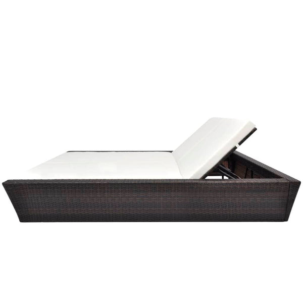 Poly Rattan Outdoor Lounge Bett Braun