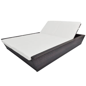 Poly Rattan Outdoor Lounge Bett Braun