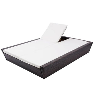 Poly Rattan Outdoor Lounge Bett Braun
