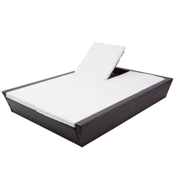 Poly Rattan Outdoor Lounge Bett Braun
