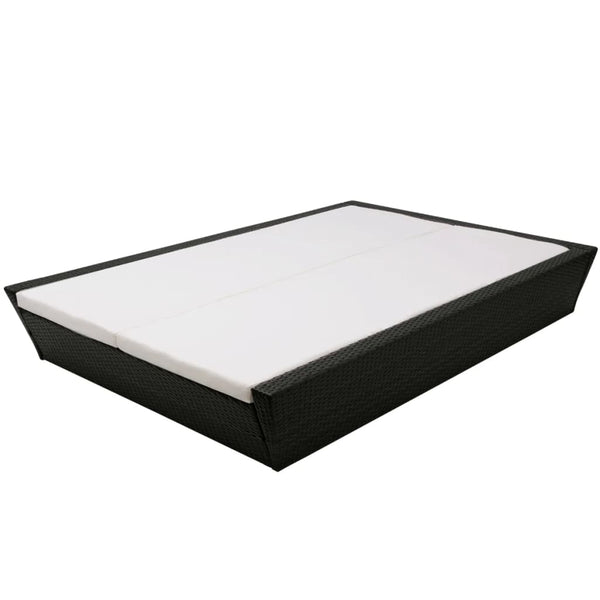 Poly Rattan Outdoor Lounge Bett Schwarz
