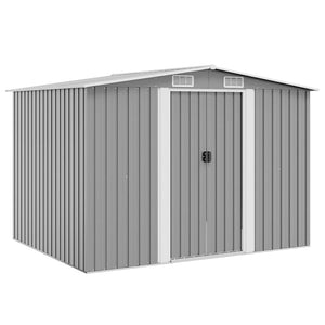 Metall Gartenschuppen Grau 257x205x178cm