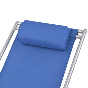 Blaue Stahl Liegestühle, 2er-Set