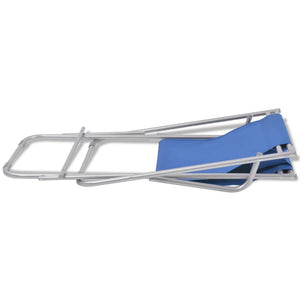 Blaue Stahl Liegestühle, 2er-Set