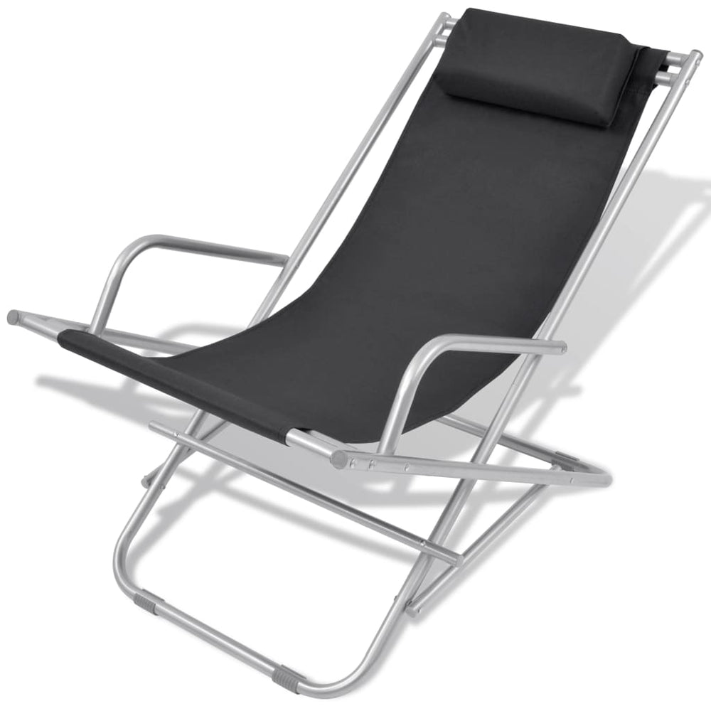 Liegestühle 2er Set, Stahl Schwarz