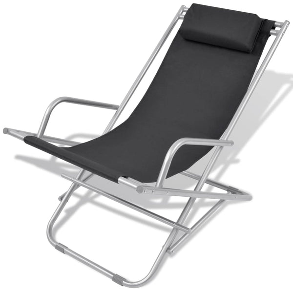 Liegestühle 2er Set, Stahl Schwarz