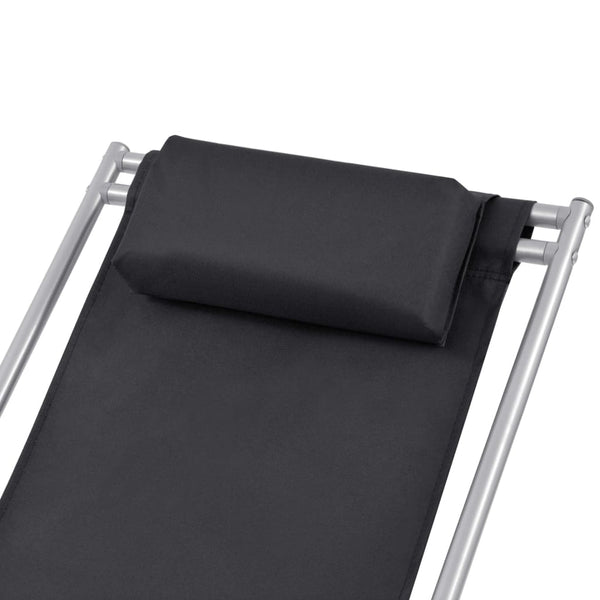 Liegestühle 2er Set, Stahl Schwarz