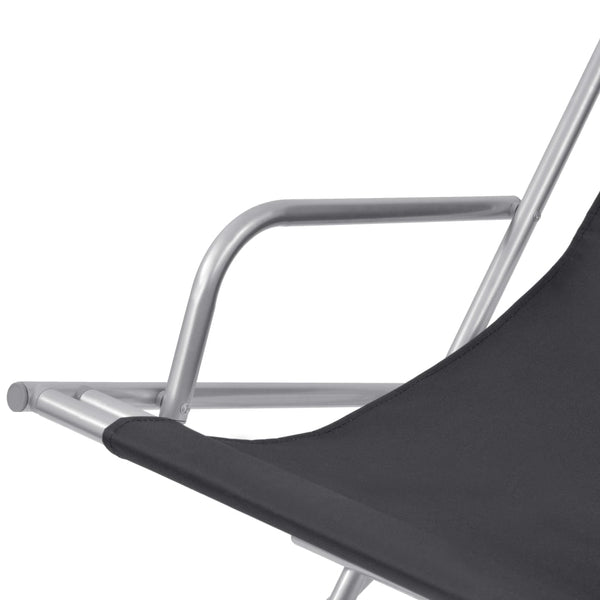 Liegestühle 2er Set, Stahl Schwarz