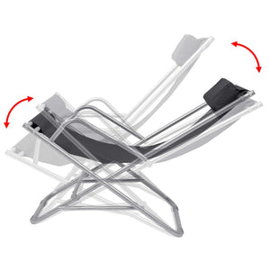 Liegestühle 2er Set, Stahl Schwarz