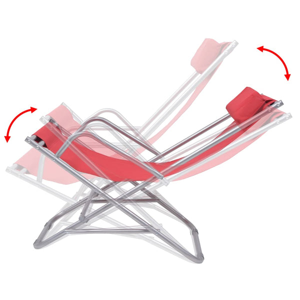 Liegestühle 2er Set Rot