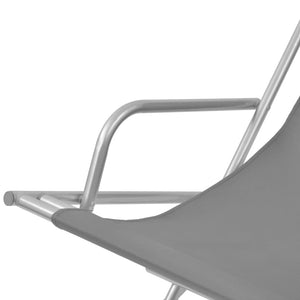 Liegestühle 2er Set Stahl Grau