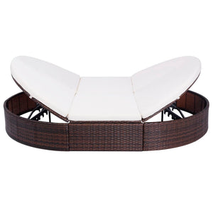 Outdoor-Lounge-Bett Braun mit Kissen
