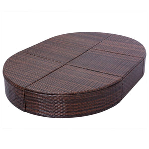 Outdoor-Lounge-Bett Braun mit Kissen