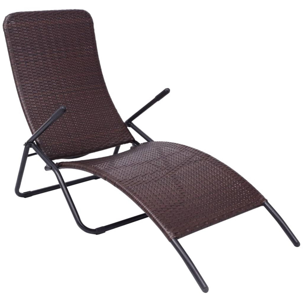 Klappbare Sonnenliege aus Poly Rattan, Braun