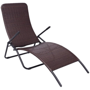 Klappbare Sonnenliege aus Poly Rattan, Braun