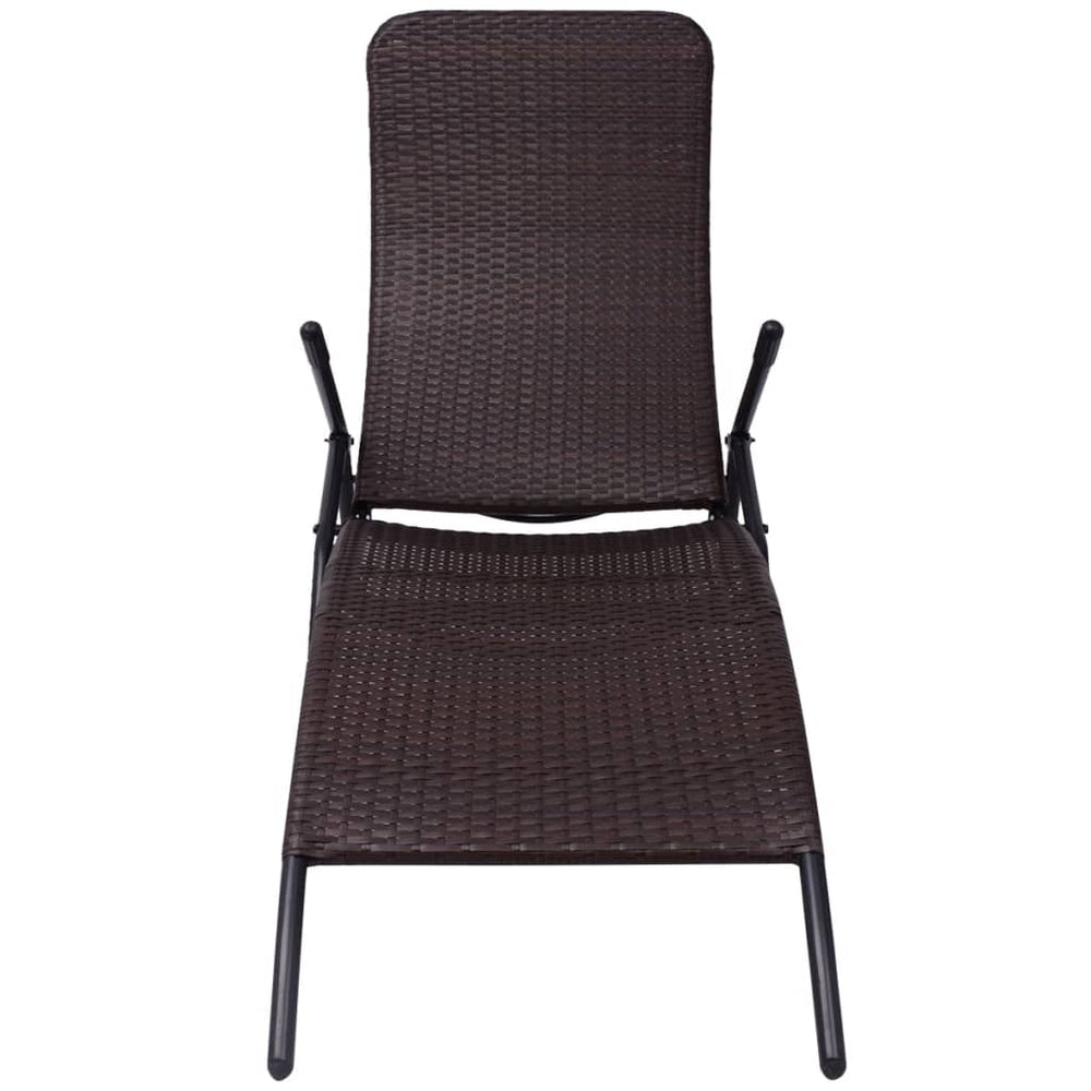 Klappbare Sonnenliege aus Poly Rattan, Braun