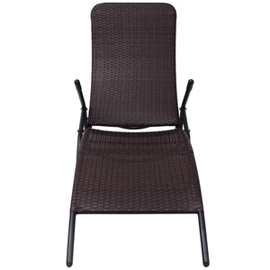 Klappbare Sonnenliege aus Poly Rattan, Braun