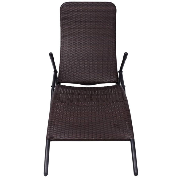 Klappbare Sonnenliege aus Poly Rattan, Braun