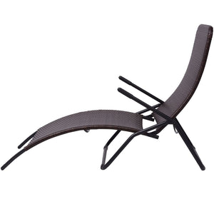 Klappbare Sonnenliege aus Poly Rattan, Braun