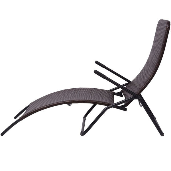 Klappbare Sonnenliege aus Poly Rattan, Braun