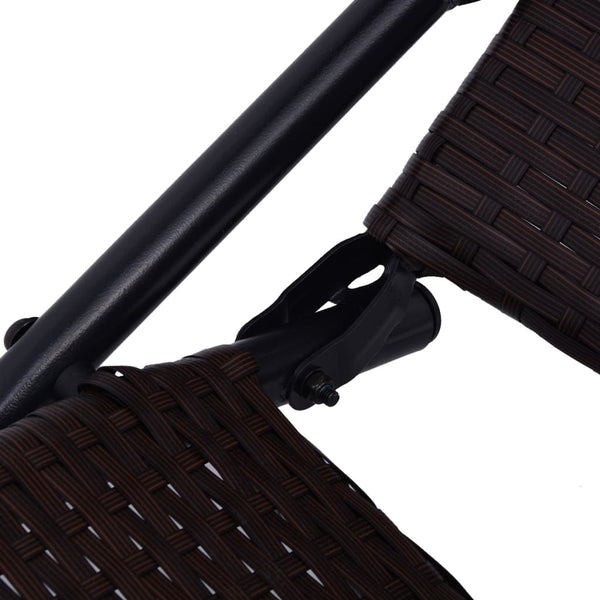 Klappbare Sonnenliege aus Poly Rattan, Braun