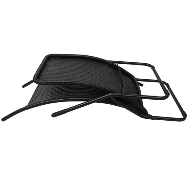 Klappbare Sonnenliege Poly Rattan Schwarz