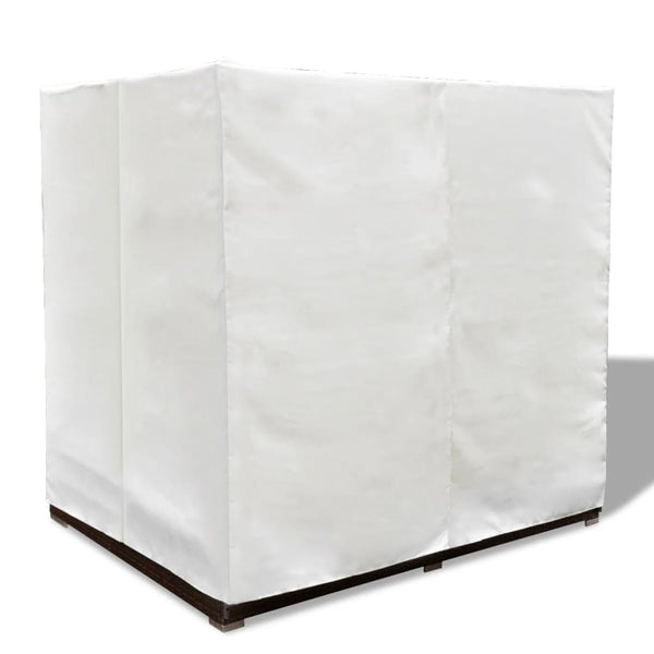 Outdoor-Lounge-Bett mit Vorhang, Braun