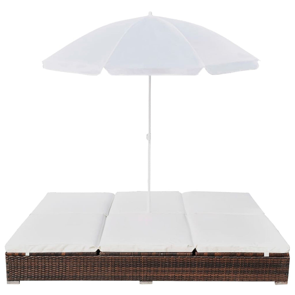 Outdoor-Lounge Liege mit Sonnenschirm