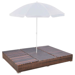 Outdoor-Lounge Liege mit Sonnenschirm