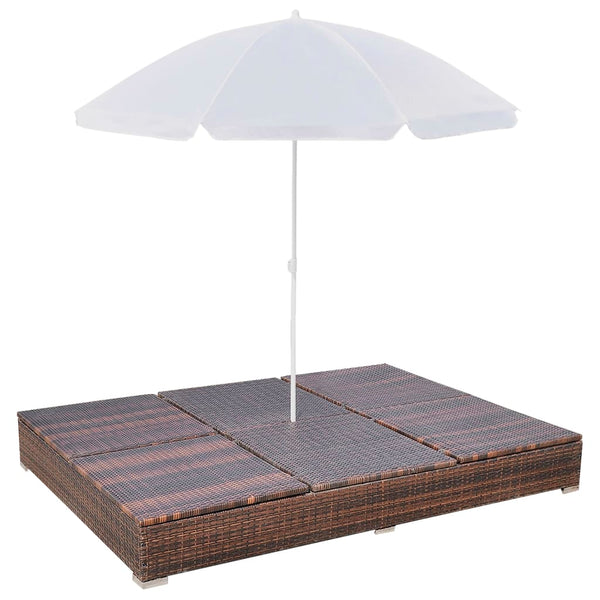 Outdoor-Lounge Liege mit Sonnenschirm