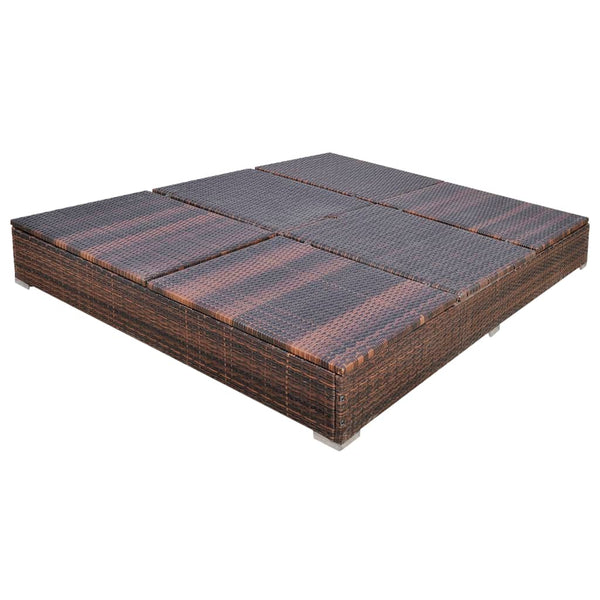 Outdoor-Lounge Liege mit Sonnenschirm