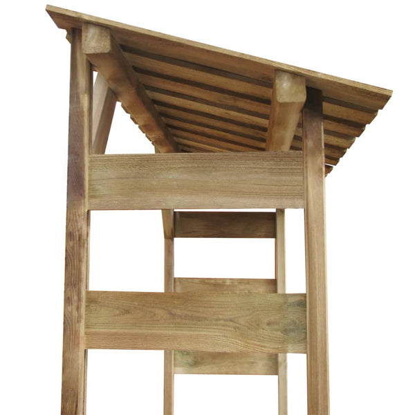 Feuerholz Lagerschuppen aus Kiefernholz