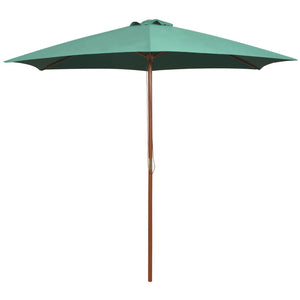 Grüner Sonnenschirm 270x270 cm mit Holzpfosten