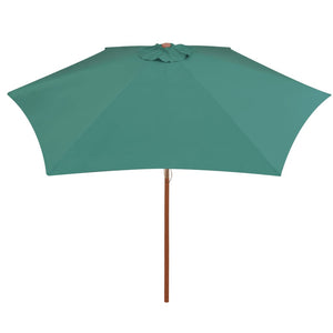 Grüner Sonnenschirm 270x270 cm mit Holzpfosten