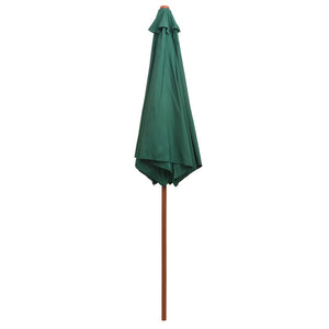 Grüner Sonnenschirm 270x270 cm mit Holzpfosten
