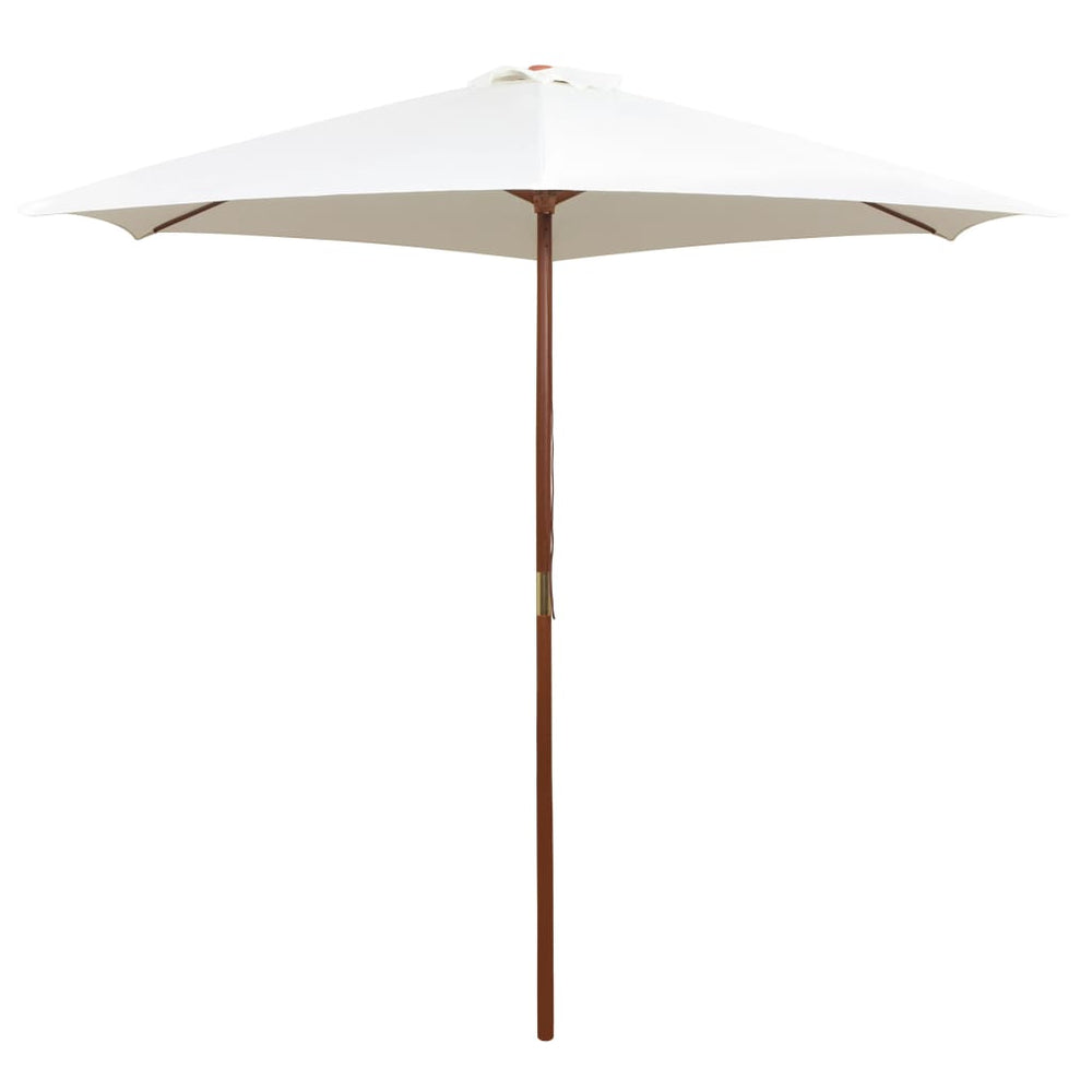 Cremeweißer Sonnenschirm 270x270 cm mit Holzstange