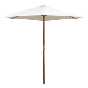 Cremeweißer Sonnenschirm 270x270 cm mit Holzstange