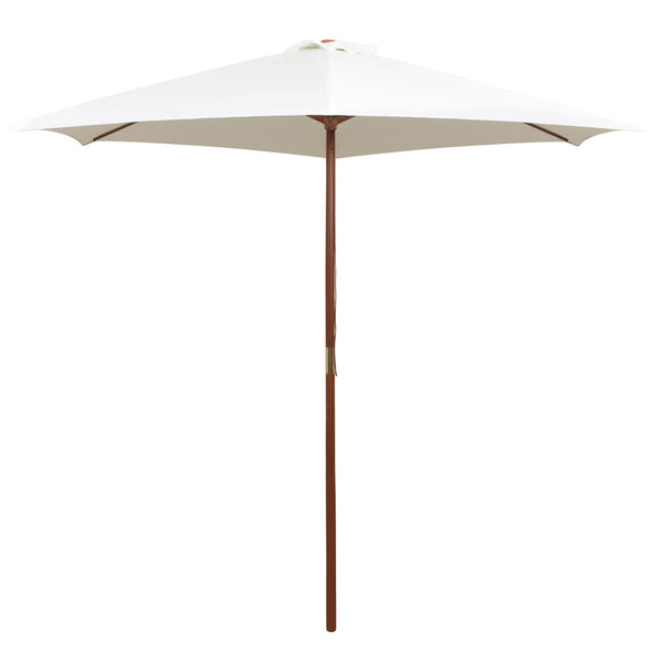 Cremeweißer Sonnenschirm 270x270 cm mit Holzstange