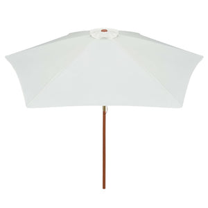 Cremeweißer Sonnenschirm 270x270 cm mit Holzstange
