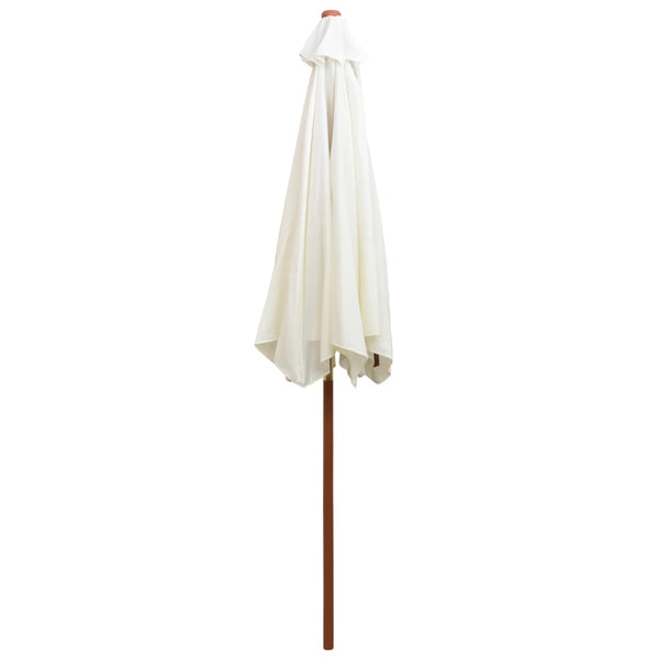 Cremeweißer Sonnenschirm 270x270 cm mit Holzstange