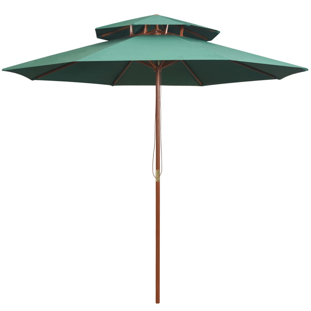Grüner Sonnenschirm 270x270 cm mit Holzmast