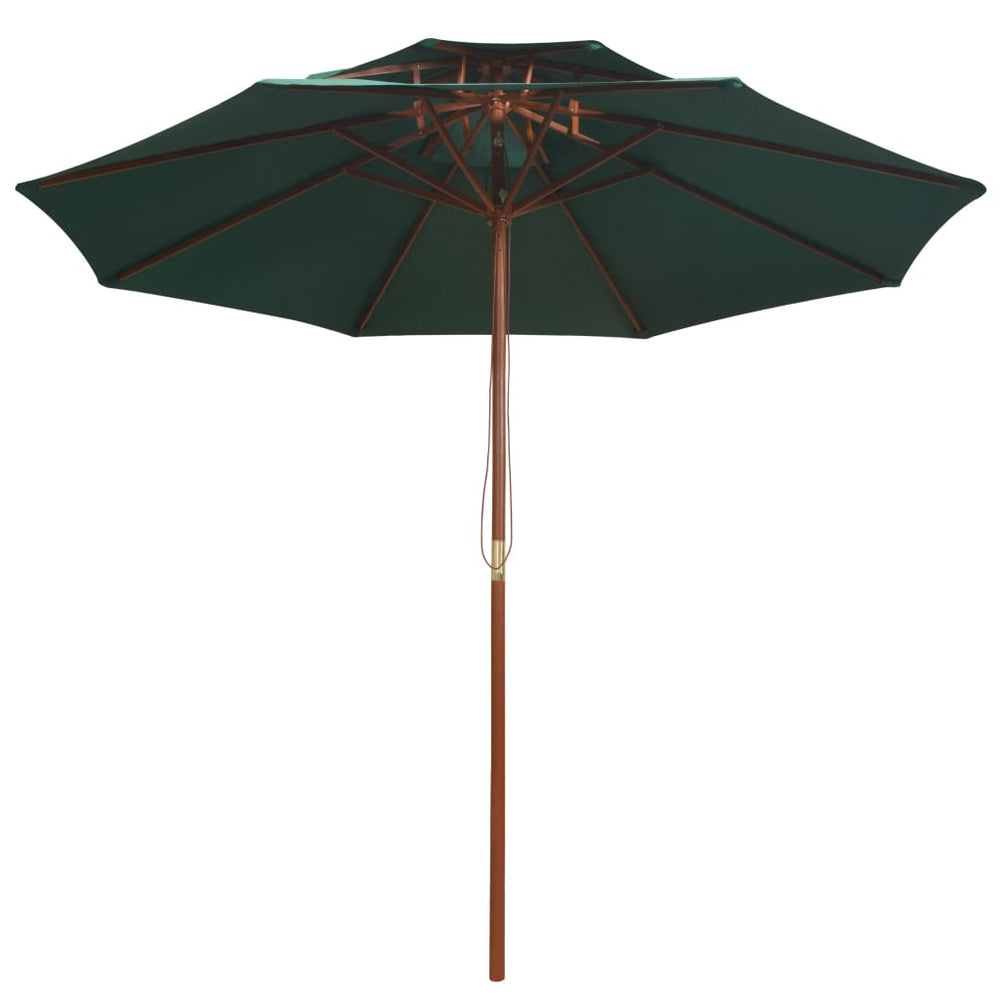Grüner Sonnenschirm 270x270 cm mit Holzmast