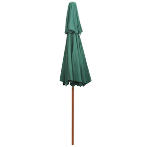 Grüner Sonnenschirm 270x270 cm mit Holzmast