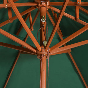Grüner Sonnenschirm 270x270 cm mit Holzmast