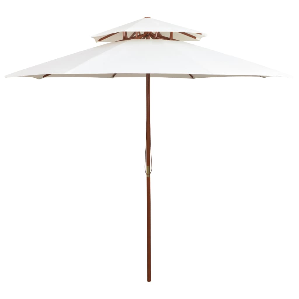 Doppeldeck Sonnenschirm 270x270 cm Cremeweiß